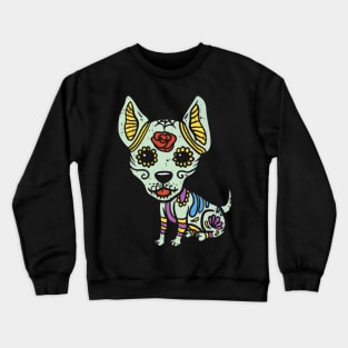 Chihuahua Skull Floral Skeleton Crewneck Sweatshirt